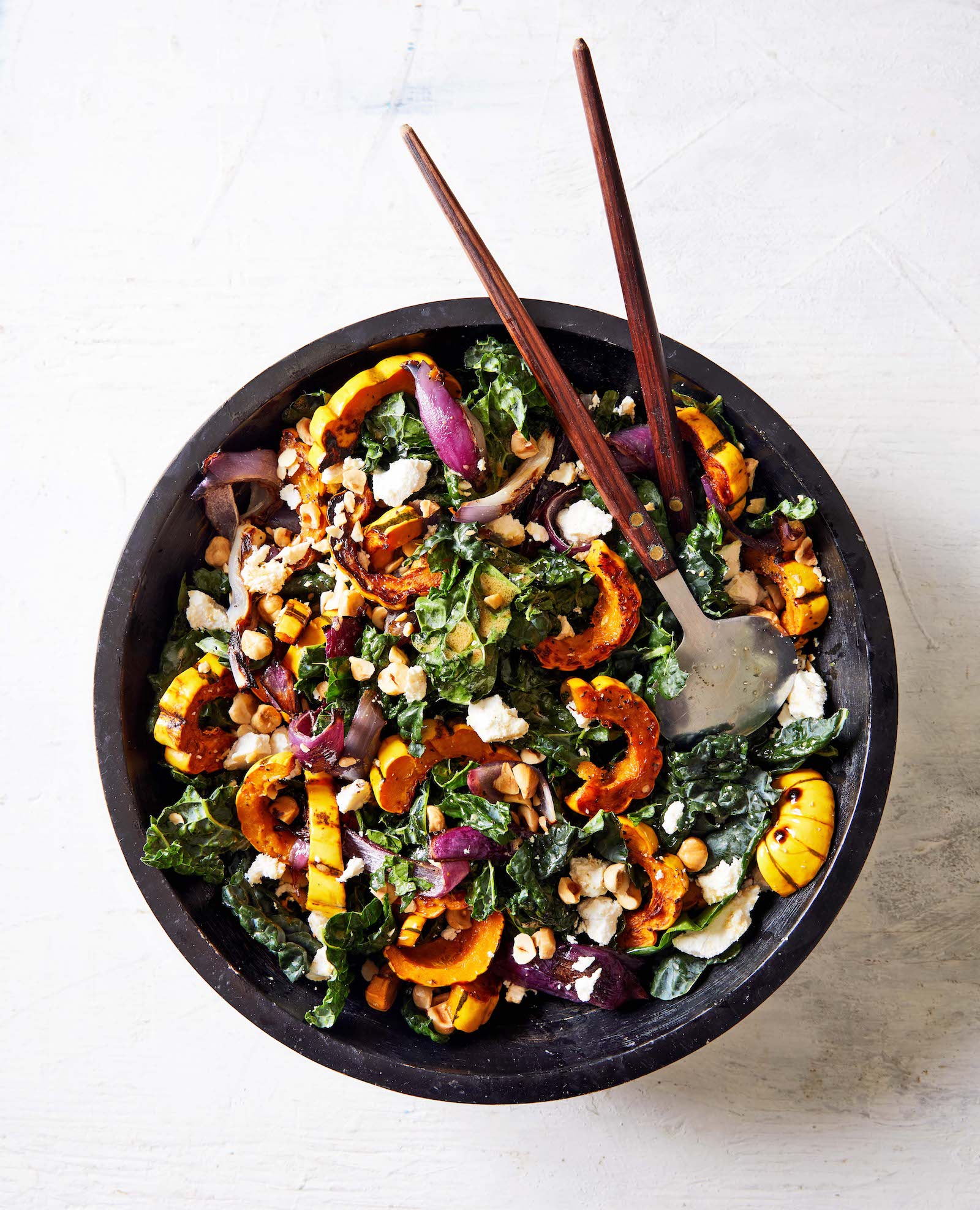 Roasted Delicata Squash and Kale Salad