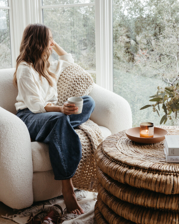 Camille Styles coffee table decor ideas.