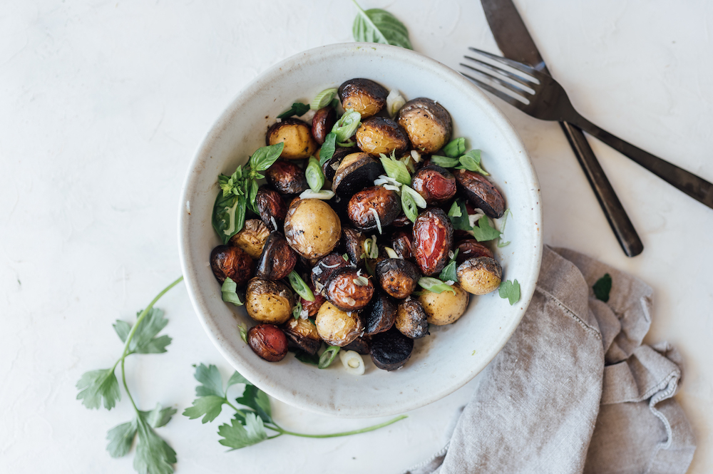salt & vinegar pan-roasted potatoes