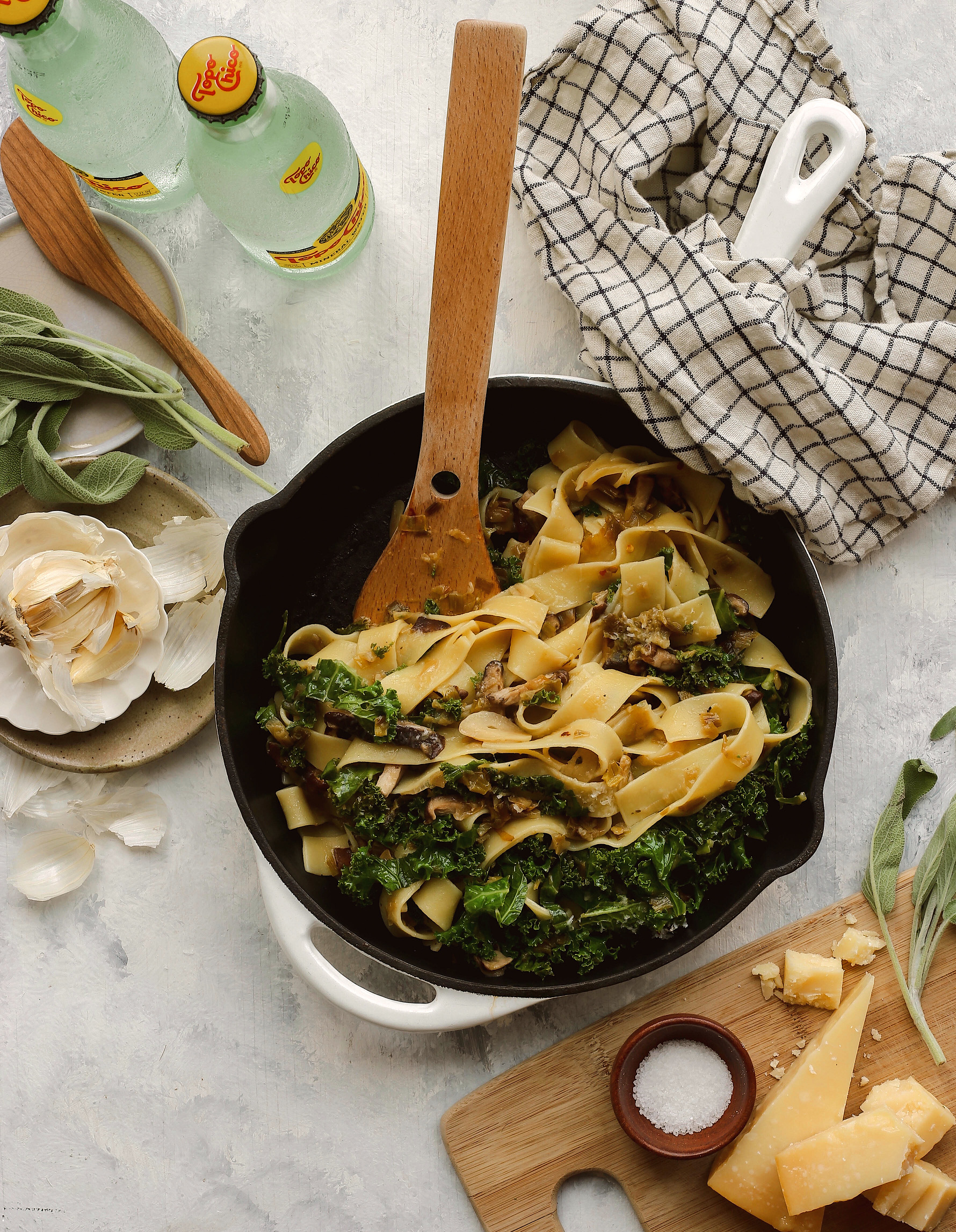 easy weeknight shiitake mushroom and jammy leek pasta